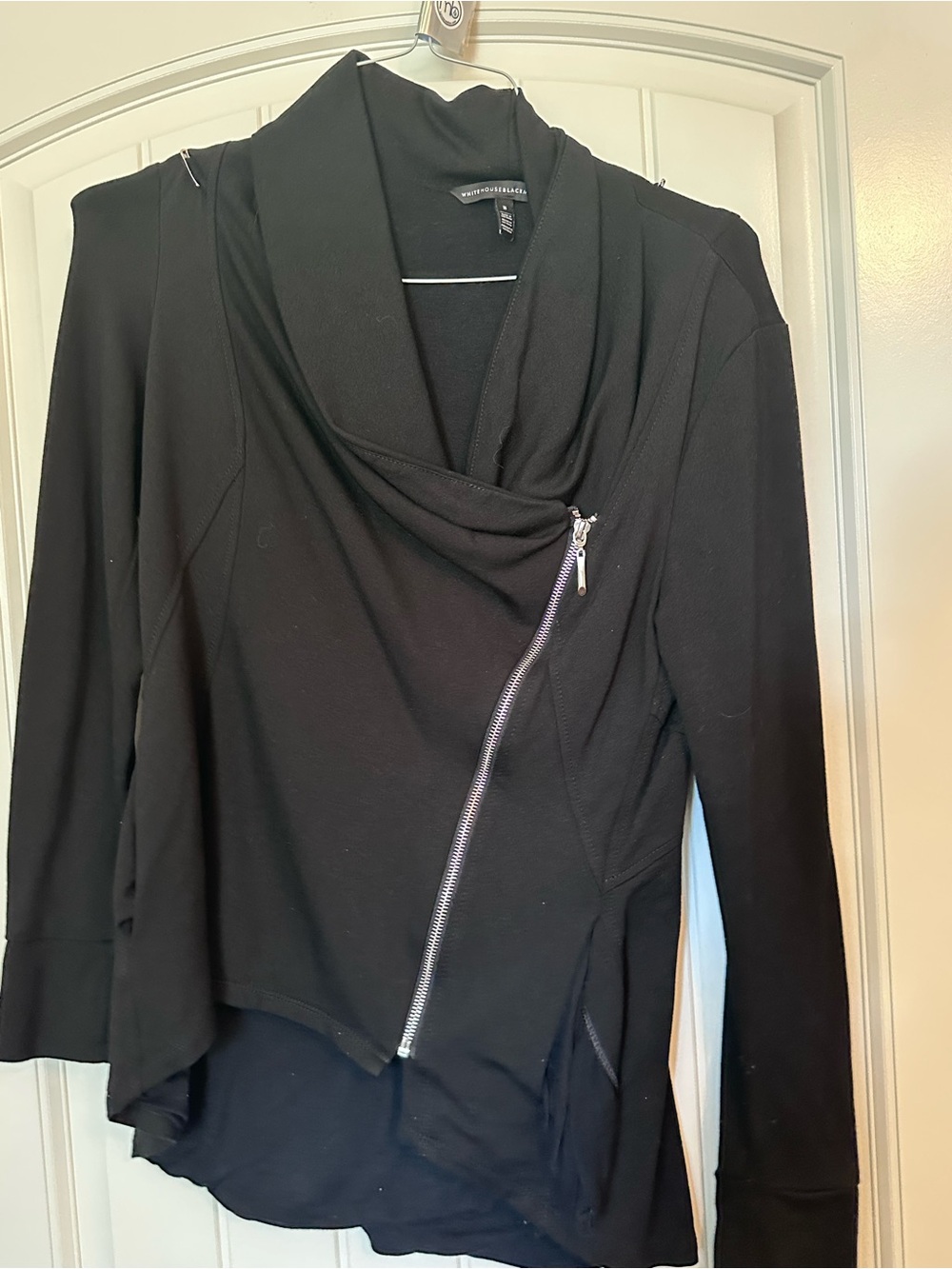 White House Black Market Asymmetrical Zip Cowl Neck Jacket